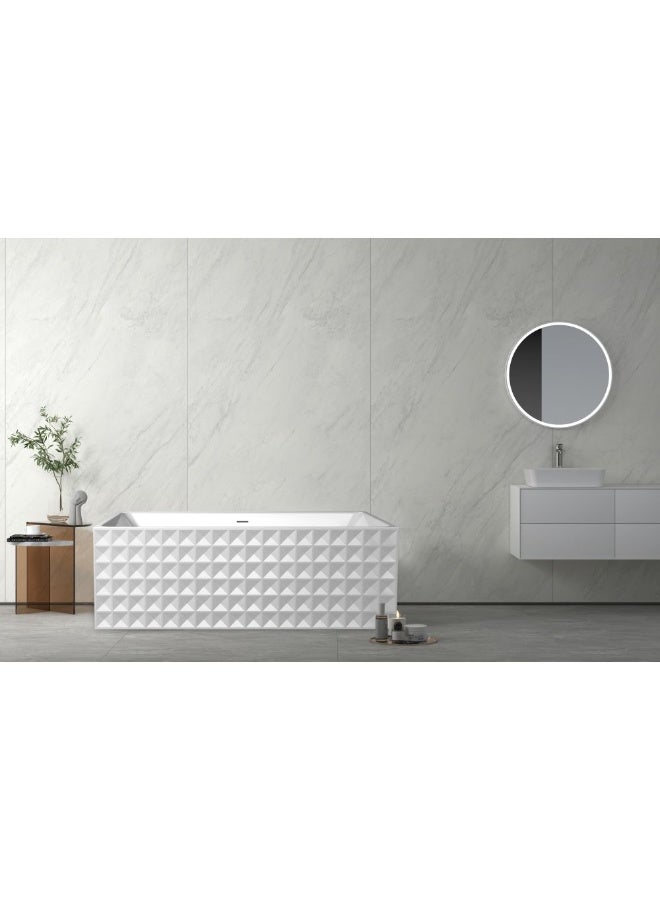 Milano Diamond Freestanding Bathtub 1700X780X600 | Acrylic Free Standing Bathtub | Floor Standing Bath Tub For Toilet Bathroom Washroom - White