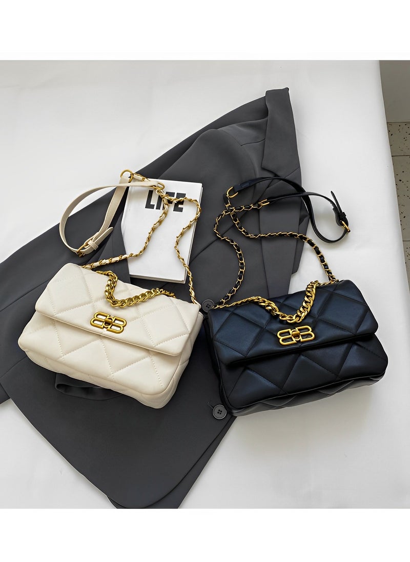 Skycare Skycare Quilted Crossbody Bags for Women Leather Ladies Shoulder Purses with Chain Strap Stylish Clutch Purse  - Image 3