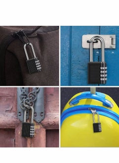 Y&D Combination Padlock, Long Shackle 4 Digit Locker Lock Weatherproof Outdoor for School Gym Locker, Door, Fence, Hasp, Shed, Garage, Storage Box(Black) 2 Pack  - Image 4