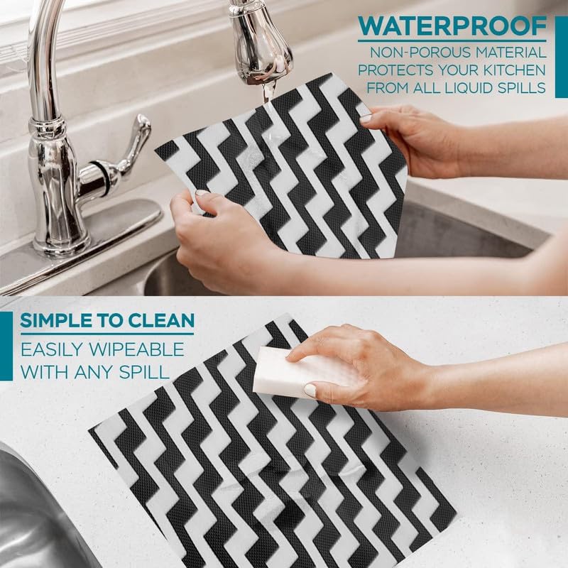 STYEVA Printed Anti-Slip Shelf Liner Mat Sheet for Drawers, Shelves, Tables, Cupboards, Fridge, Kitchen, Home, and Office - 45 CM X 5 M (Zigzag Design) - Image 4