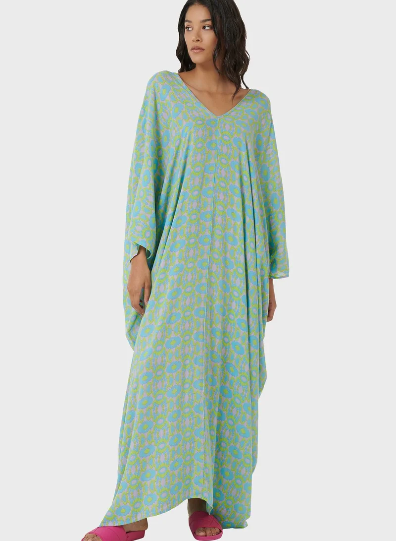 leem V-Neck Cape Sleeve Kaftan