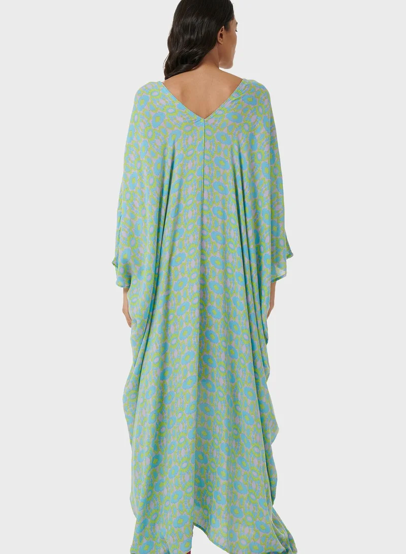 leem V-Neck Cape Sleeve Kaftan