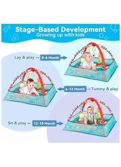 REXA Baby Musical Play Mat Portable Activity Mat with 5 Hanging Toys and 18 Balls, Lightweight Foam Stand and Washable Soft Padded Base for Newborn 0-36  - Image 3