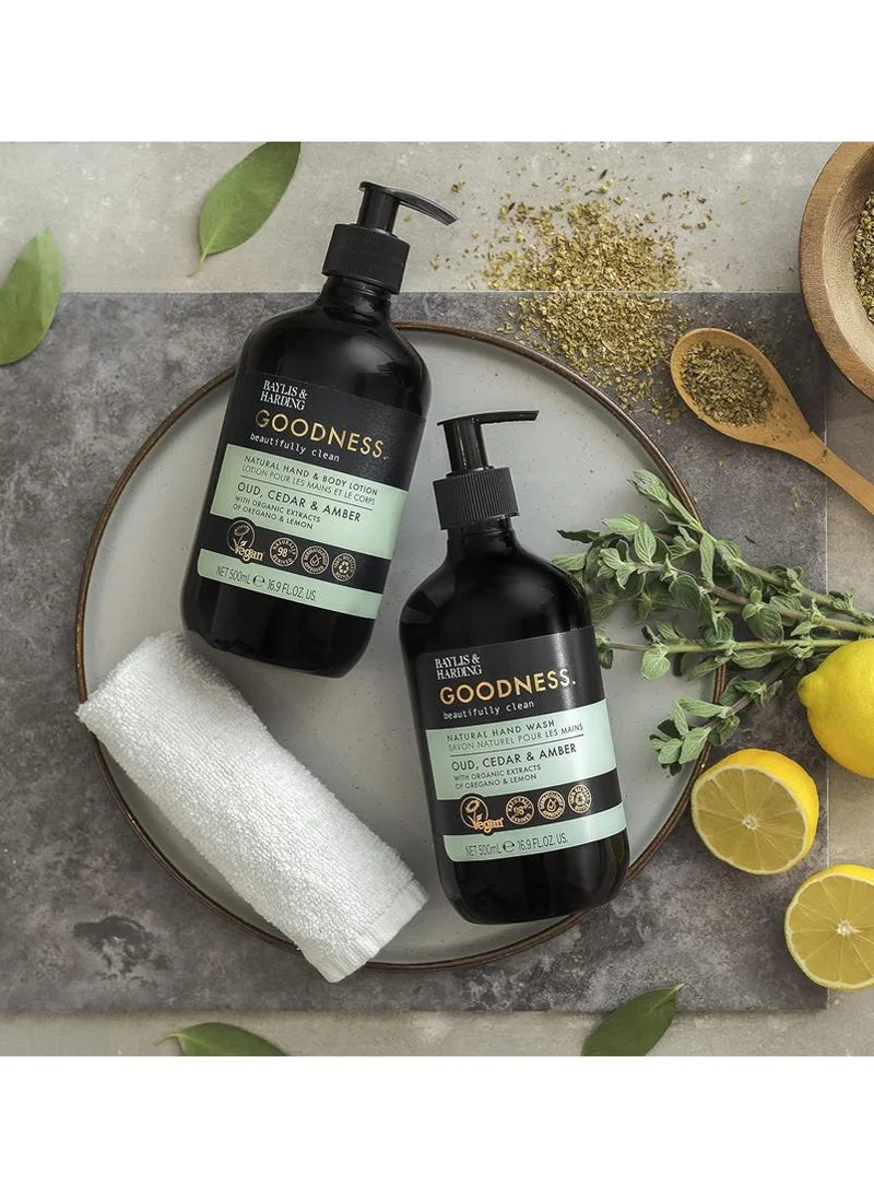 Baylis & Harding  Goodness Oud, Cedar & Amber Hand & Body Lotion, 500ml | Luxurious Moisturizing Lotion for Dry Skin | Vegan & Cruelty-Free Skincare  | Best Price UAE