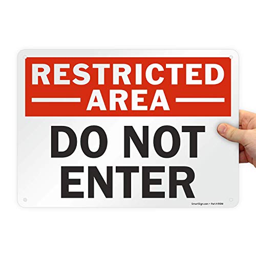 SmartSign - U9-1414-NA_10x14 "Restricted Area - Do Not Enter" Sign | 10" x 14" Aluminum Black/Red on White - Image 5
