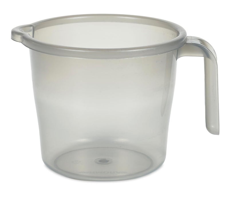 Varmora Crystal Virgin Plastic Bathroom Mug 1.5 LTR (Pack of 4) (Semi Transperant Grey) - Image 2