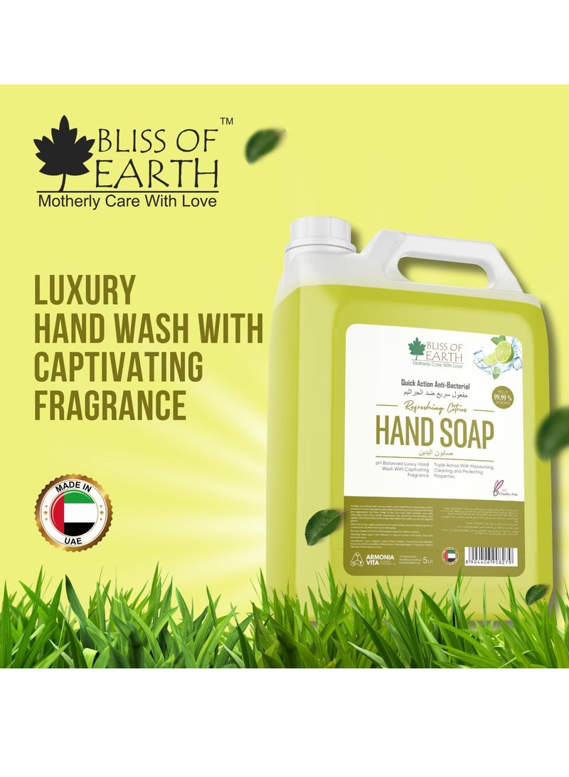 بليس اوف ايرث سائل إعادة تعبئة غسول اليد، صابون يد حمضي منعش، 5 لتر، تركيبة مرطبة غير قابلة للجفاف، عطر عطري مثالي للمنزل والمكتب والفندق والمقهى - Image 3
