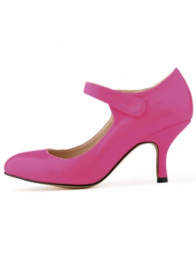 Loquat أحذية بكعب منخفض رفيع ومقدمة مدببة بتصميم غربي مع مشبك إبداعي 6 سم باللون الوردي - Image 1