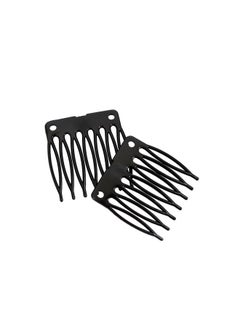 yantaisiyu 50 PCS Hair Clip Combs for Wigs - 7-Teeth Plastic Combs with Caps, Ideal for Wig Making Accessories (Black)  - Image 5