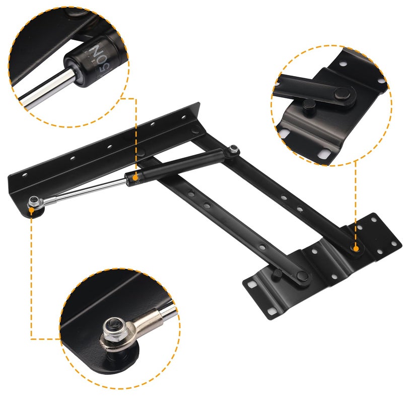 GENHAKON 1 Pair Folding Lift And Up Hinges  Heavy Duty Lift Up Hydraulic Hinge For Home Mechanism Hardware Coffee Table Furniture Lifting Tool  By Genhakon. - Image 3