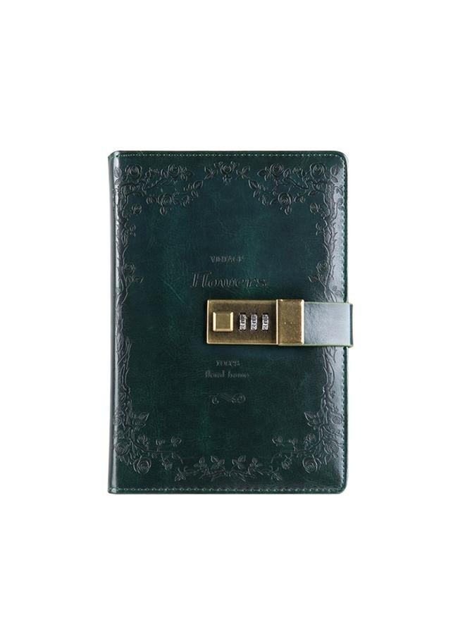 Generic PU Leather Cover European Vintage Style Lock Journal Dark green-Diary with Lock, Journal for Women Girls, Vintage Lock Journal  - Image 1