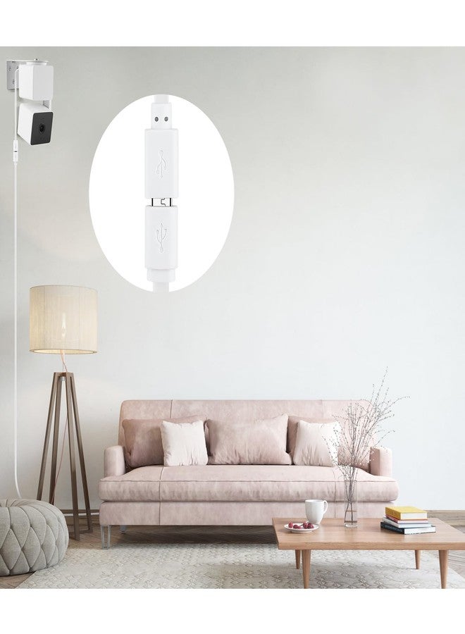 Smays 3-Pack 10 ft Micro USB Extension Cable Compatible with Wyze Cam v4, Wyze Cam Pan v3, Yi Cam, Nest Cam, Blink Mini Security Camera, Long Flat Power Cord, White - Image 3