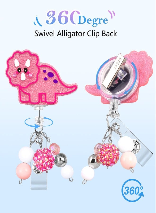 Besoar Funny Dinosaur Nurse Badge Reel - Nursing Badge Holder Retractable with ID Clip,Medical Assistant Pediatric Cute Name Tag Card Accessories with Alligator Clip for Office Student Work Hospital - Image 4