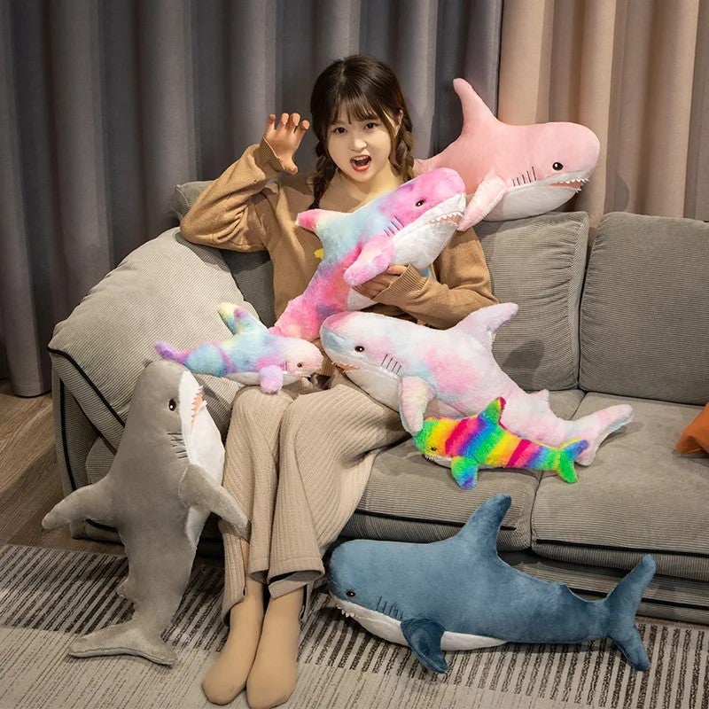 Y&D 2025 New Arrivals Trendy Large Striped Shark Plush Toy Pillow Embroidered Valentine's Day Gift for Girls Top Trending Product - Image 5