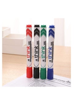 Deli 4-Piece Dry Erase White Board Marker Round Tip Multicolour  - Image 3