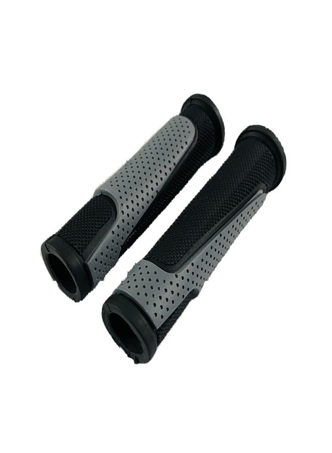 Impetus Bicycle Handle Grip 128mm Length Soft Rubber Non Toxic Anti-Slip for 24T 26T 27T 29T Inch Cycle Handle Grip Dual Color 12.8cms Long (Grey) - Image 2