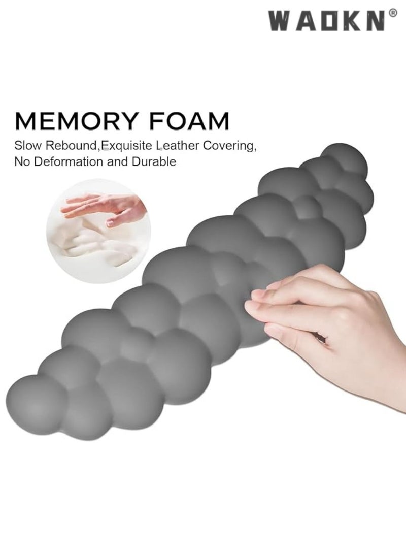 WAOKN Cloud-Shaped Keyboard Wrist Rest, Keyboard Cloud Wrist Rest Set, PU Memory Foam Non-Slip Cloud Wrist Rest, Soft and Elastic, Ergonomic Keyboard Mouse Wrist Support for Typing Pain Relief, Home Office, Laptop and Computer Use (Grey) - Image 5