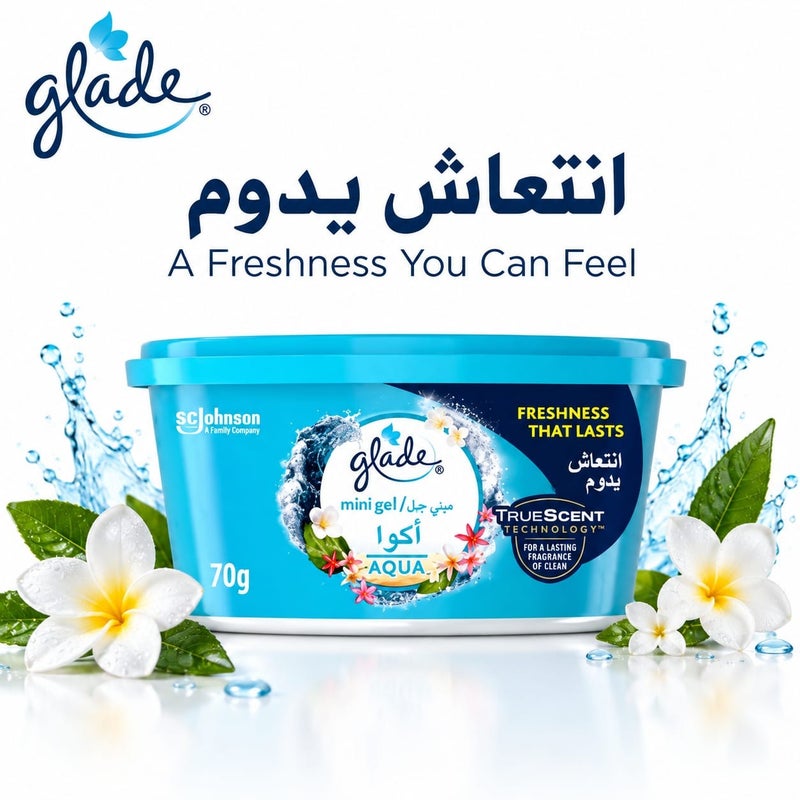Glade Mini Gel Air Freshener Aqua Scent 70g - Image 1