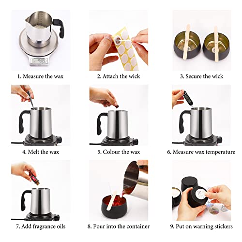 SAEUYVB Candle Making Kit for Adults - Full Set Candle Making Supplies - Soy Candle Kit - DIY Starter Scented Soy Candle Making Kit - Perfect Decoration for Family Life - Image 5