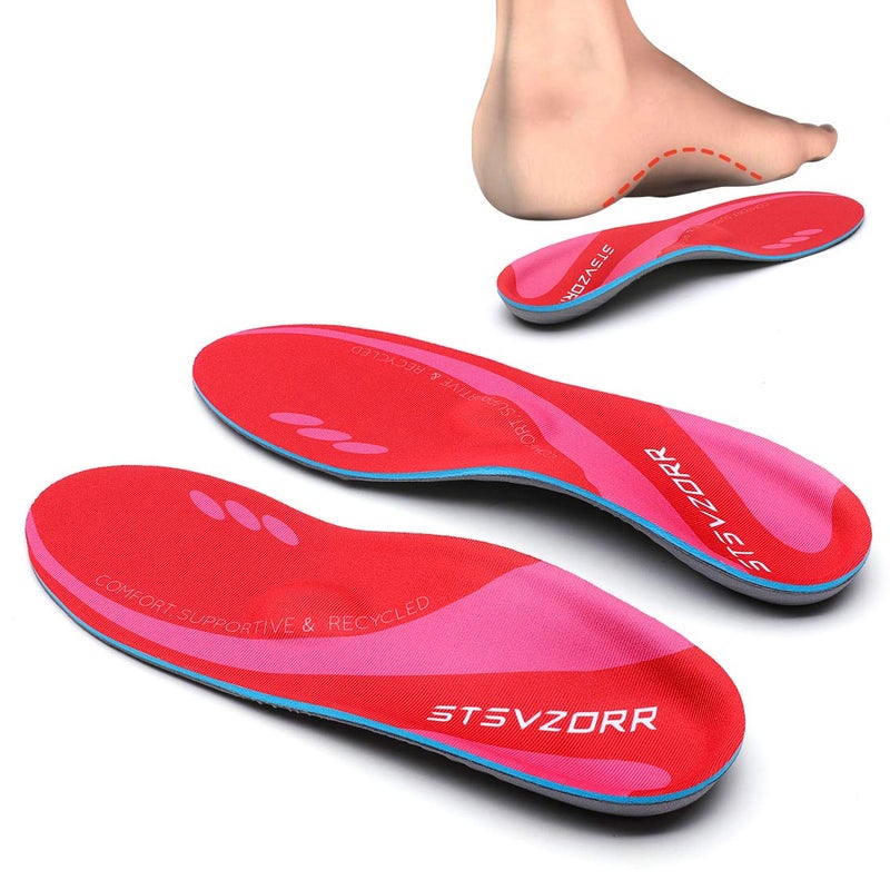 STSVZORR Plantar Fasciitis Relief Metatarsal Pain Arch Support Inserts Flat Foot Orthotic Insoles Sports Running Hiking Shock Absorb Men Women Long Time Standing, Size 8 - Image 2