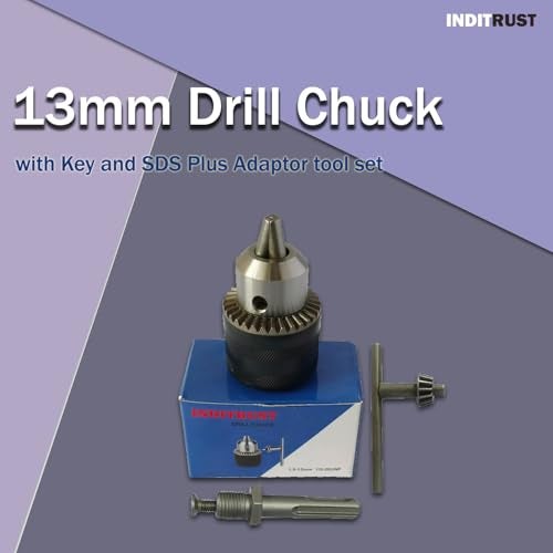 Inditrust Drill chuck 13mm with Key and SDS Plus Adaptor tool set (1/2" 20 UNF) - Image 2