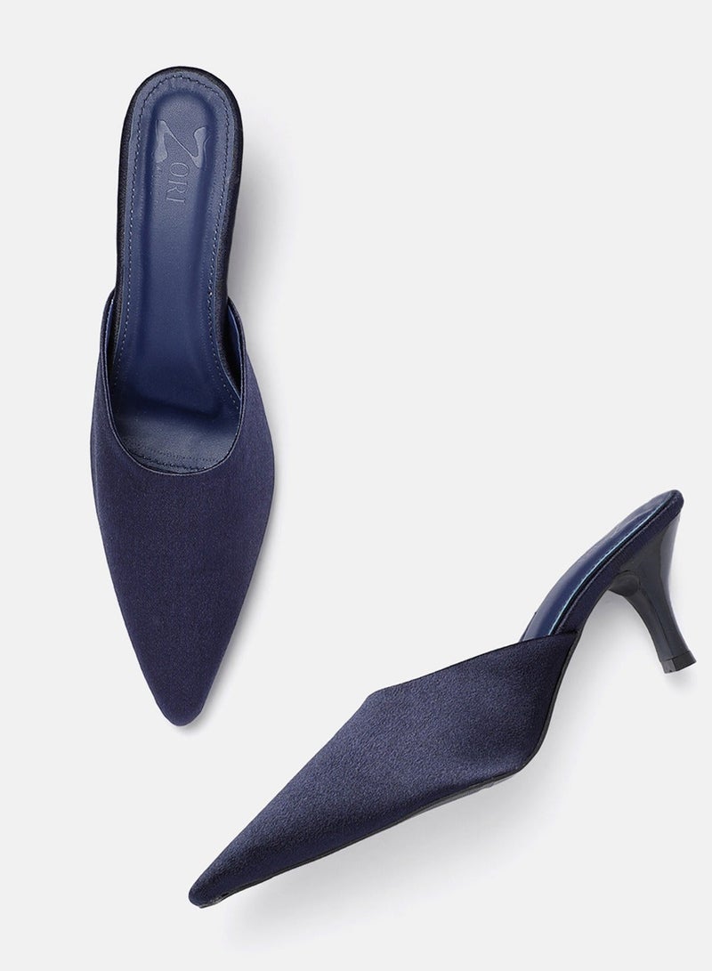 ZORIWORLD 9TO5 Navy Blue Heels for Women 3 Inch - Image 3