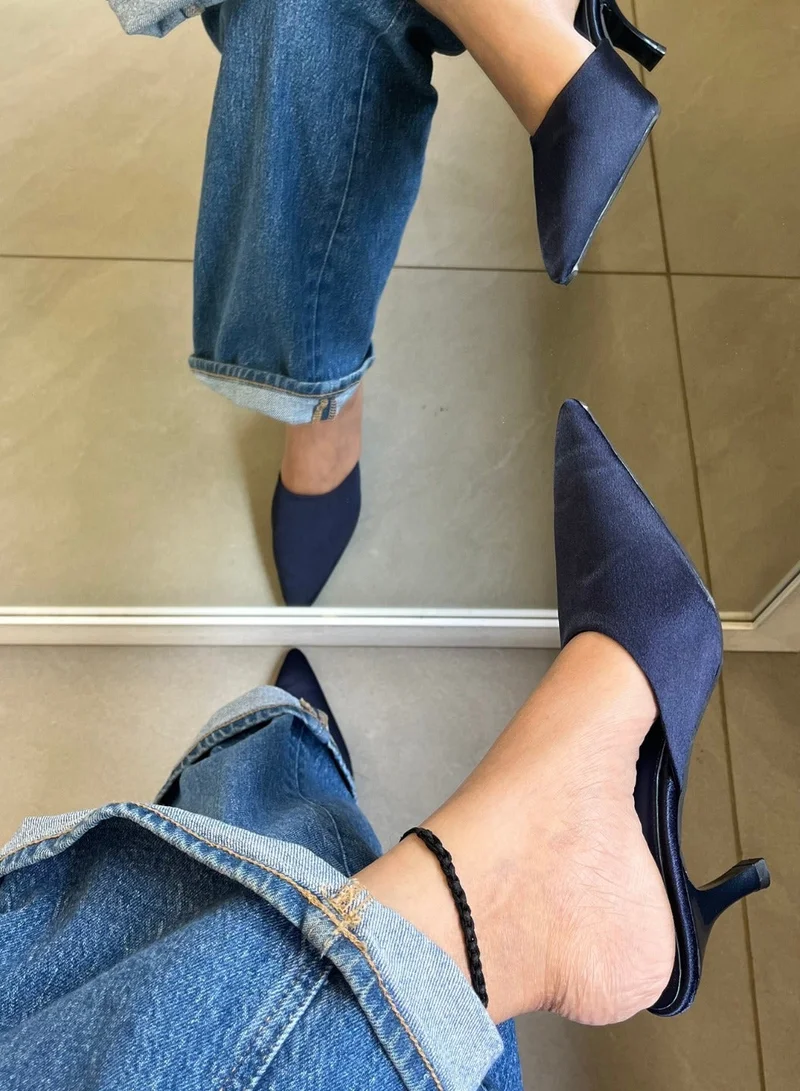 9TO5 Navy Blue Heels for Women 3 Inch