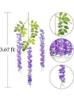 Homenique Homenique Hanging Wisteria Flower Vine Set of 6 Purple  - Image 2