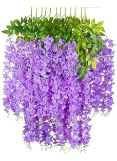 Homenique Homenique Hanging Wisteria Flower Vine Set of 6 Purple  - Image 1