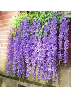 Homenique Homenique Hanging Wisteria Flower Vine Set of 6 Purple  - Image 4