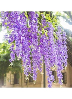 Homenique Homenique Hanging Wisteria Flower Vine Set of 6 Purple  - Image 3