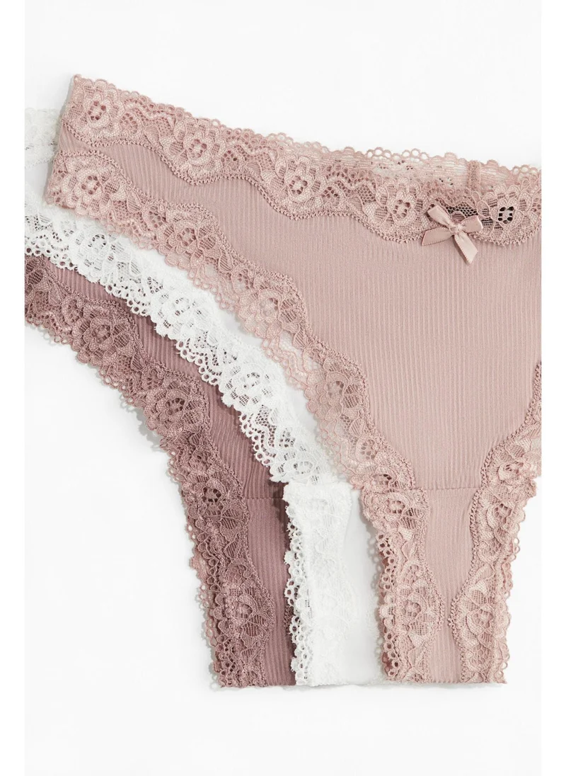 H&M 5-pack microfibre and lace Brazilian briefs