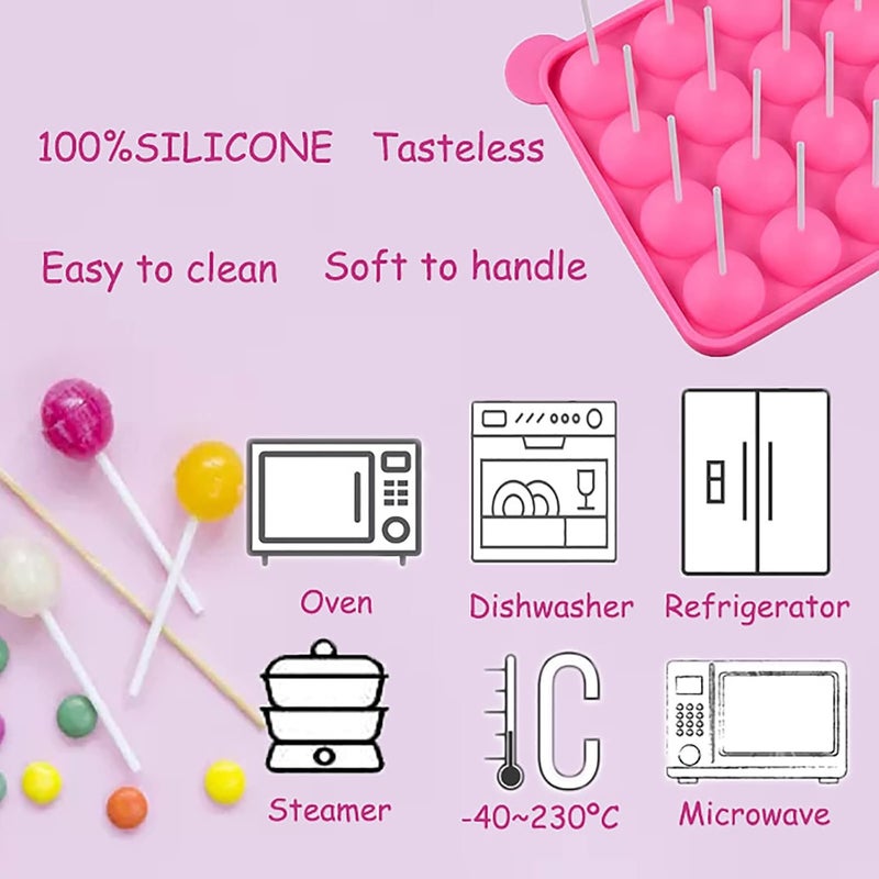 JAMCARI Cake Pop Mold - 20 Cavity Silicone Cake Pop Mold with Cake Pop Gift Bags and Decorating Pen, Awesome Baking Gifts for Beginners and Kids - Image 5