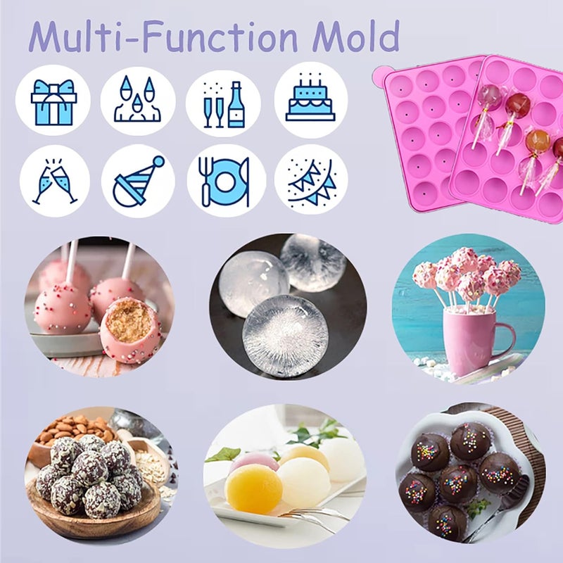 JAMCARI Cake Pop Mold - 20 Cavity Silicone Cake Pop Mold with Cake Pop Gift Bags and Decorating Pen, Awesome Baking Gifts for Beginners and Kids - Image 4