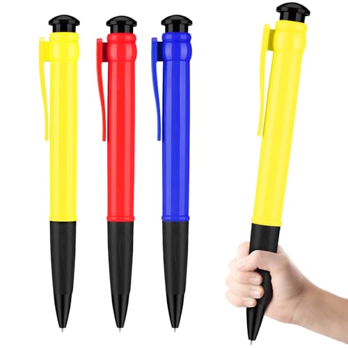 Lyforx Jumbo Pens 11.3'' - Giant Pens for Birthday Party Favors, Funny Gag Gifts - 3 Pack Red, Blue, Yellow - Image 1
