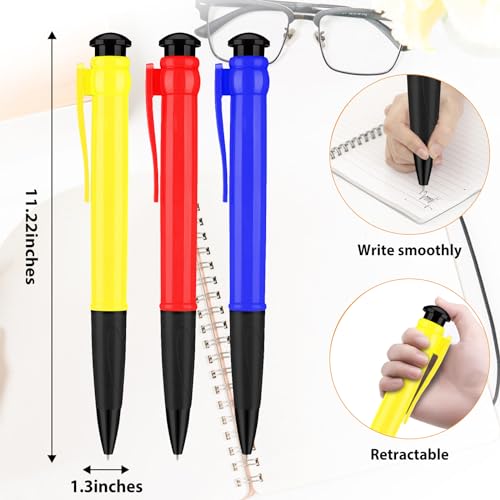 Lyforx Jumbo Pens 11.3'' - Giant Pens for Birthday Party Favors, Funny Gag Gifts - 3 Pack Red, Blue, Yellow - Image 2
