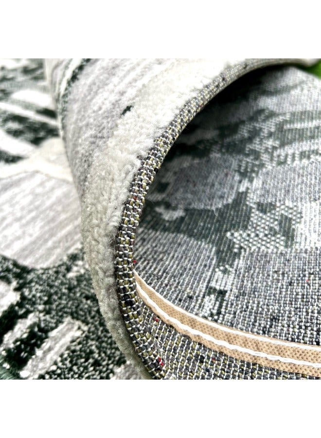 HANDPICKED FURNITURE Handpicked Furniture Abstract Green Rug, Ultra Soft Area Carpets For Bed Room, Living Room, And Dining Room, Antislip Floor Carpets, Easy To Clean, Made In Turkey  - Image 3
