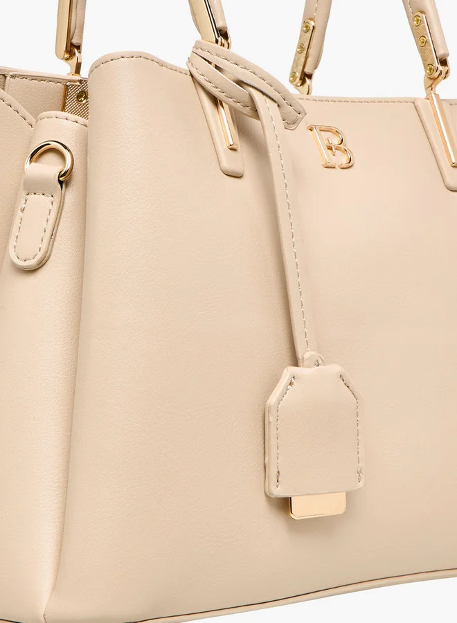 Flora Bella By Shoexpress Solid Tote Bag with Detachable Strap and Zip Closure