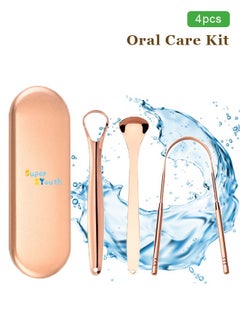 Super ZYouth 4-Piece Tongue Scraper Set Tongue Cleaner for Oral Cleaning Reduce Bad Breath and Fresh Breath with Stainless Steel Box  - Image 1