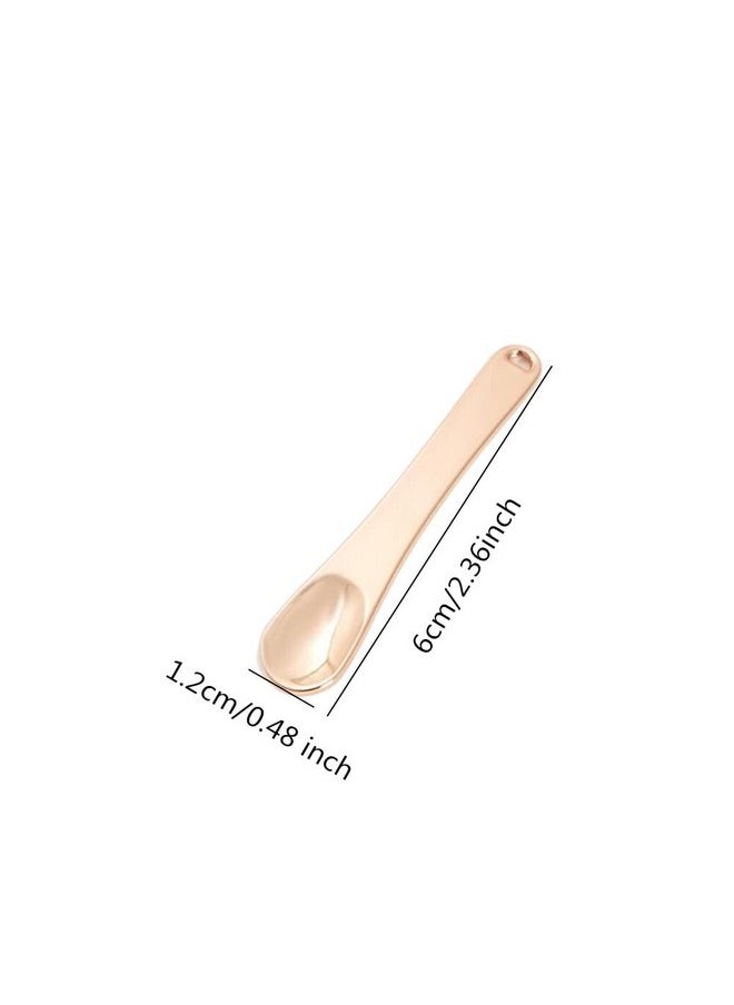 Honkenda 3 Pcs Metal Makeup Spatula Spoon Reusable Mini Cosmetic Beauty Scoop For Facial Cream Lotions Moisturizers Face Mask (Gold Silver Rose Gold)  - Image 2
