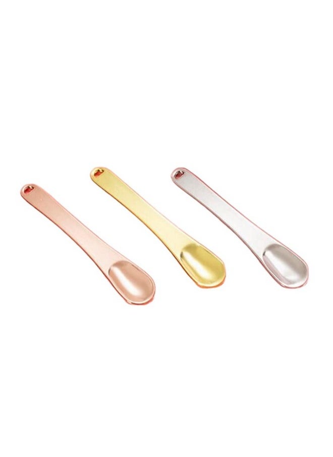 Honkenda 3 Pcs Metal Makeup Spatula Spoon Reusable Mini Cosmetic Beauty Scoop For Facial Cream Lotions Moisturizers Face Mask (Gold Silver Rose Gold)  - Image 5