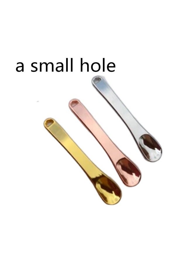 Honkenda 3 Pcs Metal Makeup Spatula Spoon Reusable Mini Cosmetic Beauty Scoop For Facial Cream Lotions Moisturizers Face Mask (Gold Silver Rose Gold)  - Image 4