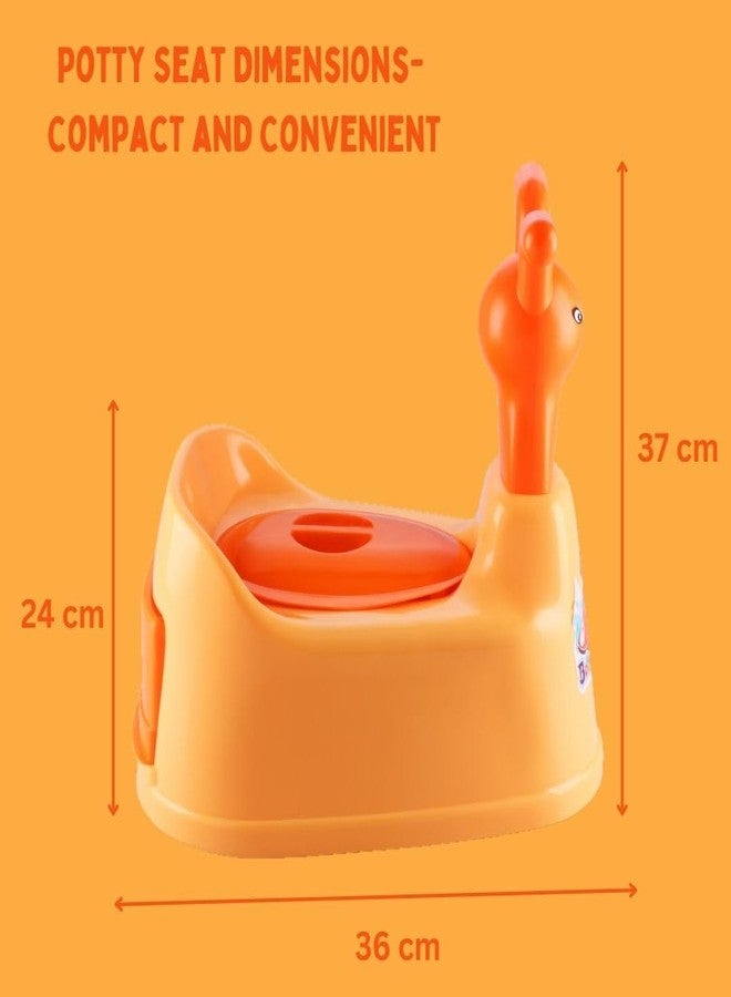 Zerya Potty Toilet Trainer Seat/Chair with Lid and High Back Support for Toddler Boys Girls (Age 7 Months to 3 Years) (Orange) - Image 5