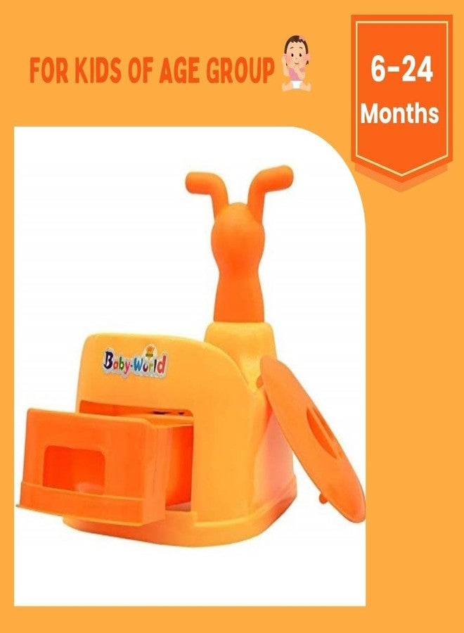 Zerya Potty Toilet Trainer Seat/Chair with Lid and High Back Support for Toddler Boys Girls (Age 7 Months to 3 Years) (Orange) - Image 2