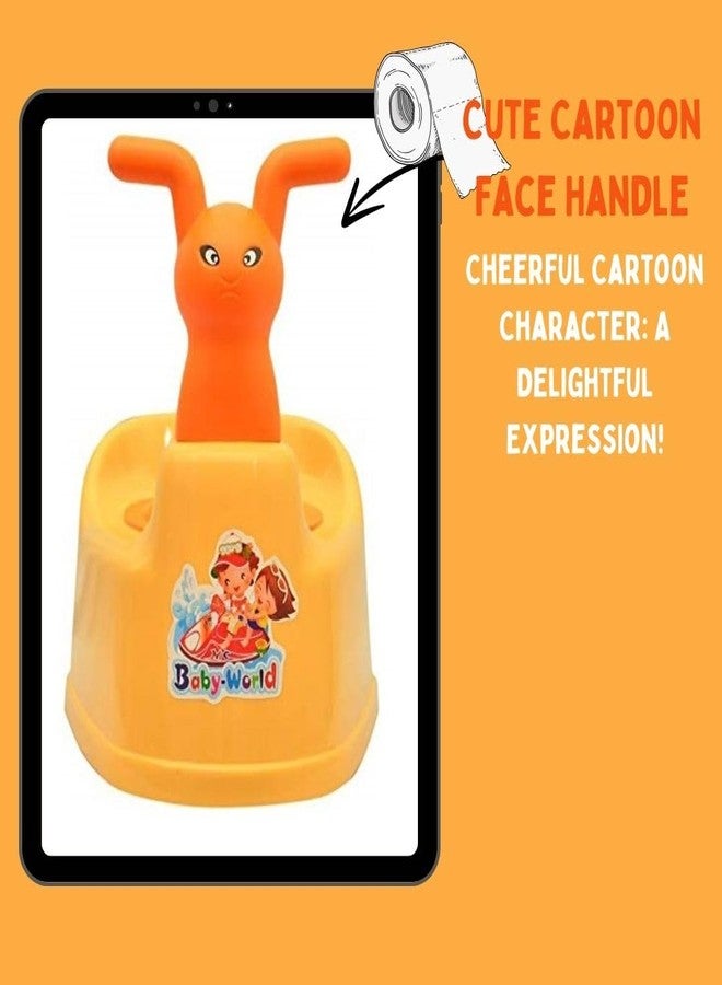 Zerya Potty Toilet Trainer Seat/Chair with Lid and High Back Support for Toddler Boys Girls (Age 7 Months to 3 Years) (Orange) - Image 3
