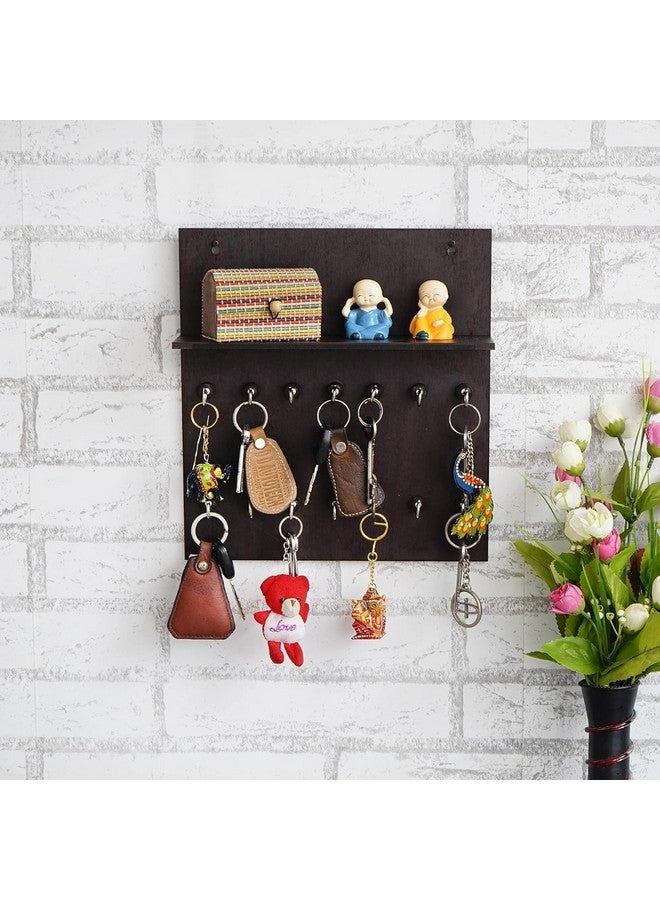 Webelkart Webelkart Wooden Premium Key Chain Wall Hanging Key Holder Diwali Decorations Items for Home Decor Key Hanger (14 Hook- Wood)  - Image 1
