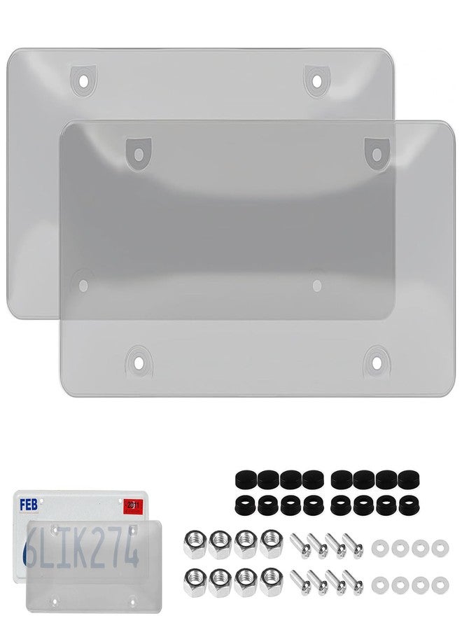 Wanheart 2Pcs Transparent License Plate Protectors - Unbreakable Clear License Plate Protecters with Screw (Tape C) - Image 1