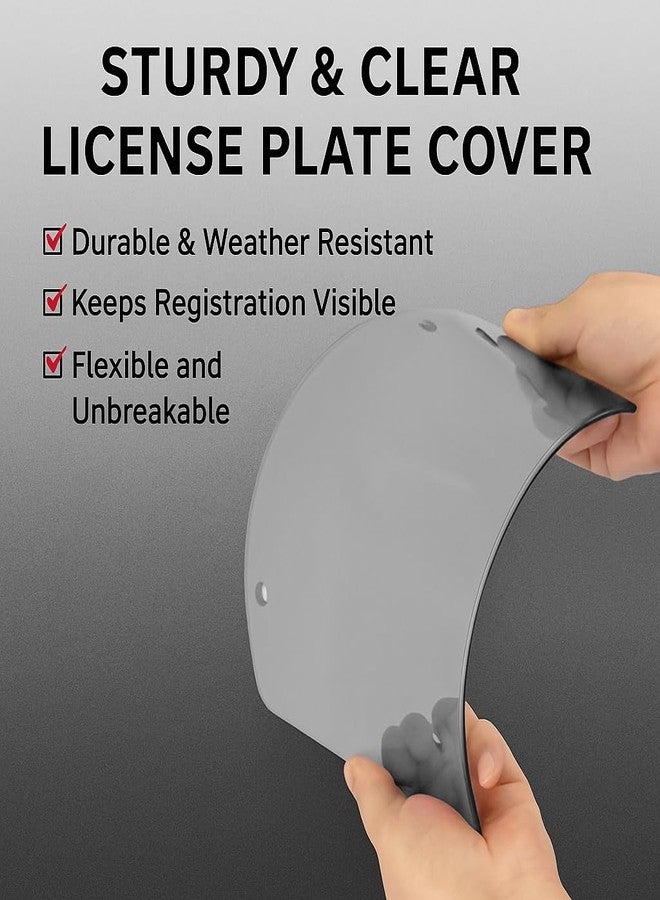 Wanheart 2Pcs Transparent License Plate Protectors - Unbreakable Clear License Plate Protecters with Screw (Tape C) - Image 2