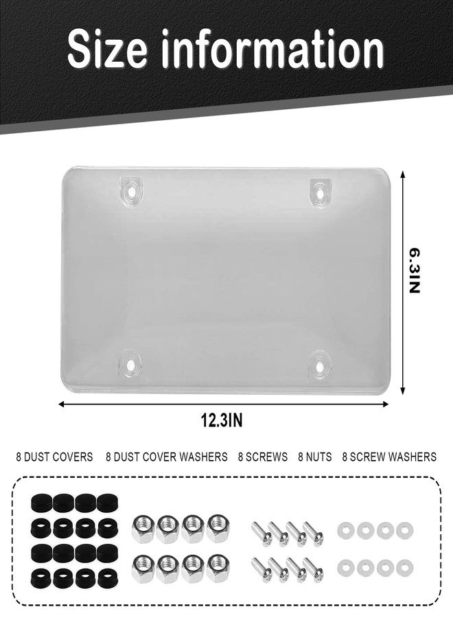 Wanheart 2Pcs Transparent License Plate Protectors - Unbreakable Clear License Plate Protecters with Screw (Tape C) - Image 3