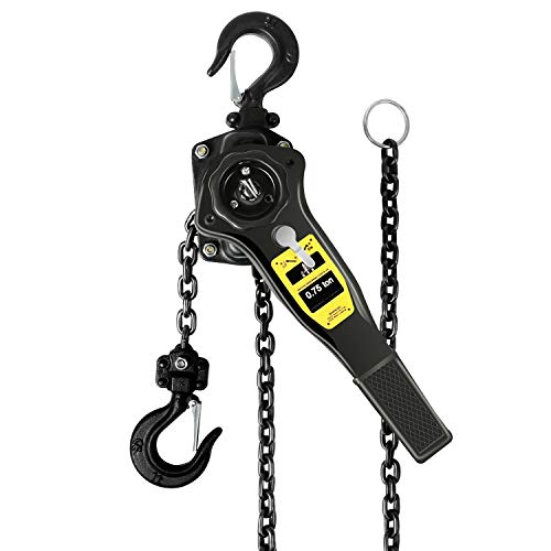 Ymachray Manual Lever Hoist Come Along 3/4 TON 1650 LBS Capacity 10FT Lift 2 Heavy Duty Hooks Commercial Grade Steel for Lifting Pulling Construction Building Garages Warehouse Automotive Machinery - Image 1